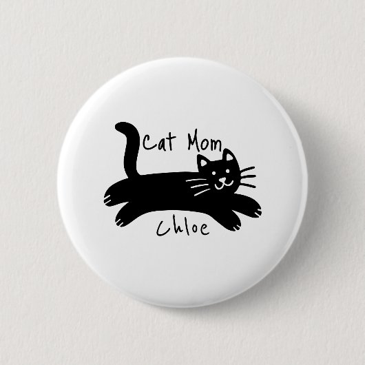 Katzenmutter benutzerdefinierter Katzenname Button (Vorderseite)