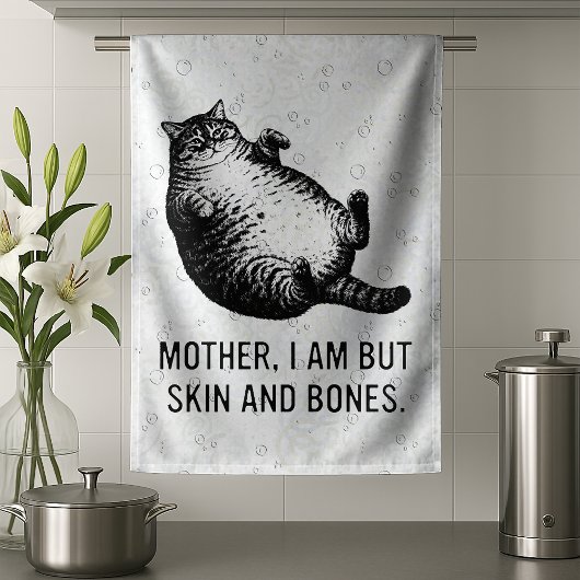 Katzenmutter bin ich, aber nur Haut und Knochen fü Geschirrtuch