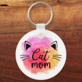 Katzenmutter bunt niedliche Katzengesicht Schlüsselanhänger (Vorderseite)