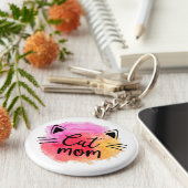 Katzenmutter bunt niedliche Katzengesicht Schlüsselanhänger (Seite)