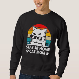 Katzenmutter, die zu Hause bleibt, schöne Katze, n Sweatshirt