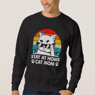 Katzenmutter, die zu Hause bleibt, schöne Katze, n Sweatshirt