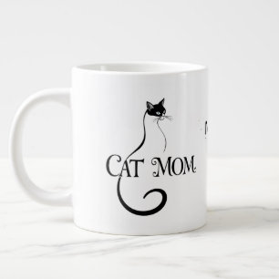 Katzenmutter, Elegante minimalistische schwarze Ka Jumbo-Tasse