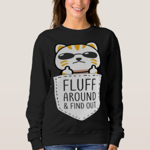 Katzenmutter Fluff herum und herausfinden Katzenva Sweatshirt