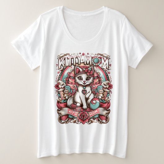 Katzenmutter Große Größe T-Shirt (Design vorne)