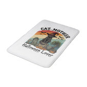 Katzenmutter Halloween Liebhaber Schwarze Hexenmüt Badematte (Schrägansicht)