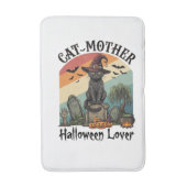 Katzenmutter Halloween Liebhaber Schwarze Hexenmüt Badematte (Vorderseite Vertikal)