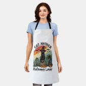 Katzenmutter Halloween Liebhaber schwarzer Hexenhu Schürze (Getragen)