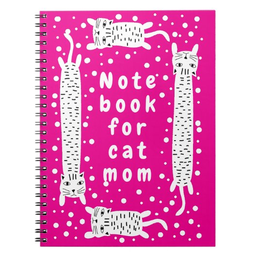 Katzenmutter Hot Pink Notizblock (Vorderseite)