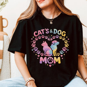 Katzenmutter Hunde-Mutter Tie Dye Lustiges Haustie T-Shirt