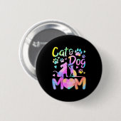 Katzenmutter Hundemutter Mädchen Frauen Muttertag Button (Vorne & Hinten)