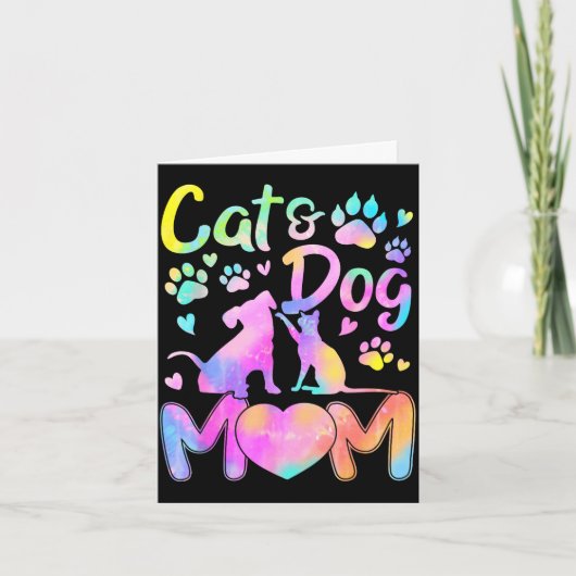 Katzenmutter Hundemutter Mädchen Frauen Muttertag Karte (Vorderseite)