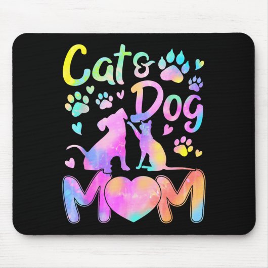 Katzenmutter Hundemutter Mädchen Frauen Muttertag Mousepad (Vorne)