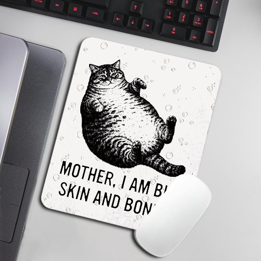 Katzenmutter, ich bin aber nur Haut und Knochen fü Mousepad