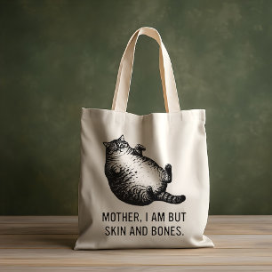 Katzenmutter, ich bin aber nur Haut und Knochen fü Tragetasche