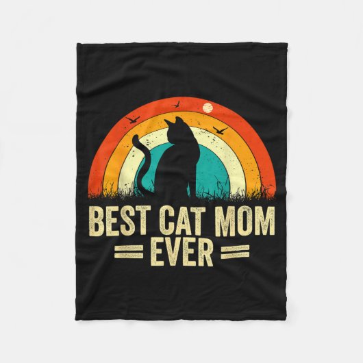 Katzenmutter jemals Retro-Vintage-Muttertag Fleecedecke (Vorderseite)