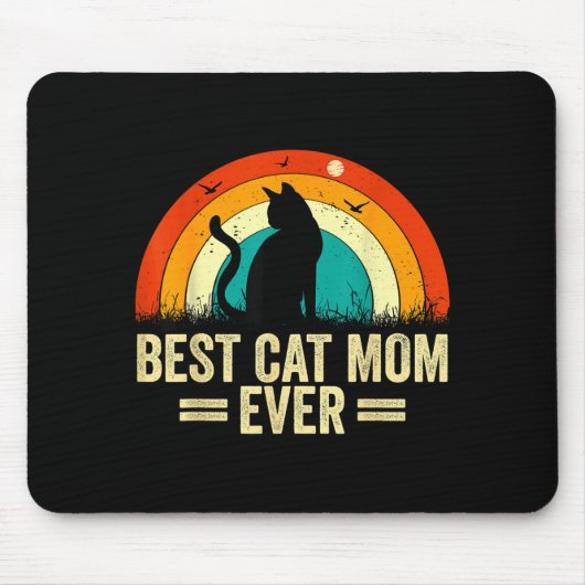 Katzenmutter jemals Retro-Vintage-Muttertag Mousepad (Vorne)