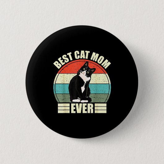 Katzenmutter jemals T-Shirt lustiger Muttertag ca Button (Vorderseite)