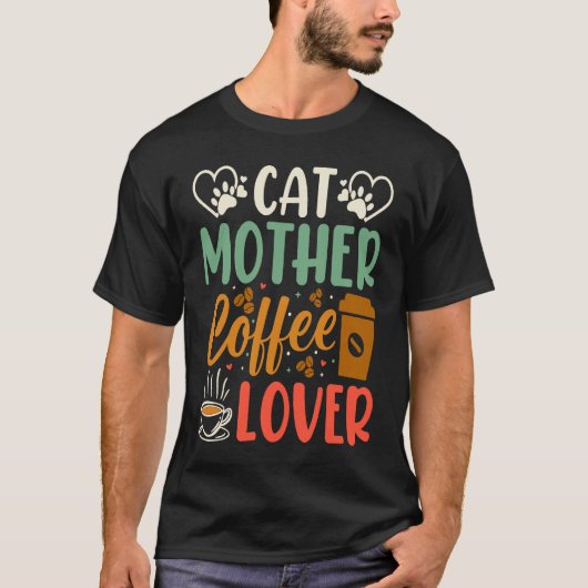 Katzenmutter Kaffee Mama Kitty Vintage T-Shirt (Vorderseite)