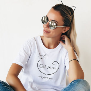 Katzenmutter Liebe Form und Graue einfache Schrift T-Shirt