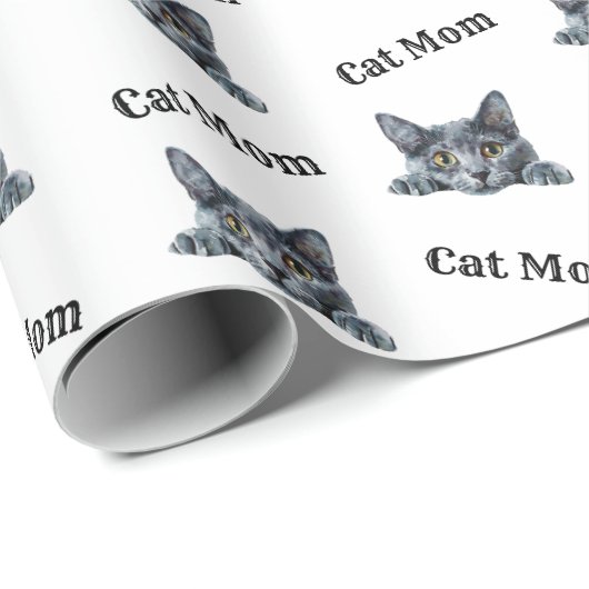 Katzenmutter-Lorikat-Wasserfarbmuster Geschenkpapier (Rolleneckpunkt)