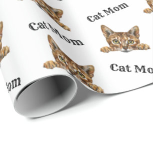 Katzenmutter-Luisaus-Chausie-Wiederholungsmuster Geschenkpapier