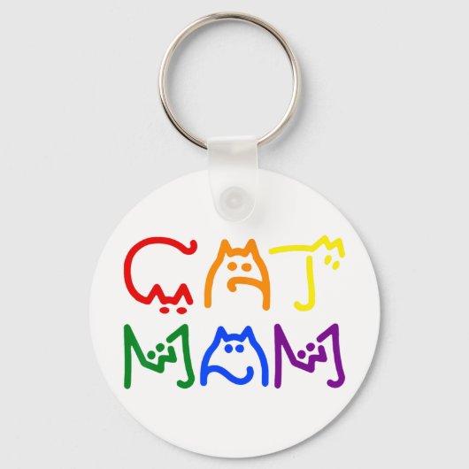 Katzenmütter Mama zum Geburtstagstag Schlüsselanhänger (Vorderseite)