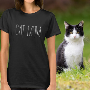 Katzenmutter Minimalist White Typografie T-Shirt