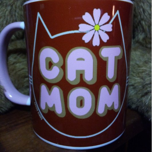 KATZENMUTTER mit rosa Blume Tasse