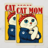Katzenmutter Muttertag Einladung (Vorne/Hinten)