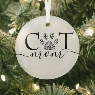 Katzenmutter Pfotenabdruck Ornament Aus Glas