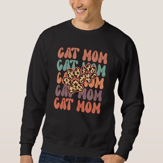 Katzenmutter Rero Groovy Katzen Adoption Muttertag Sweatshirt (Vorderseite)