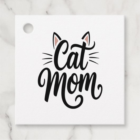 Katzenmutter Schnurrhaare und Ohren Geschenkanhänger (Vorderseite)