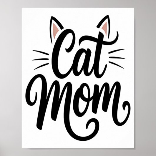 Katzenmutter Schnurrhaare und Ohren Poster (Vorne)