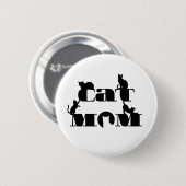 Katzenmutter-Silhouette-Typografie Button (Vorne & Hinten)