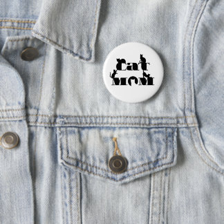 Katzenmutter-Silhouette-Typografie Button