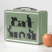 Katzenmutter-Silhouette-Typografie Metall Brotdose (Beispiel)