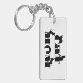 Katzenmutter-Silhouette-Typografie Schlüsselanhänger (Vorderseite links)