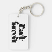 Katzenmutter-Silhouette-Typografie Schlüsselanhänger (Rückseite)