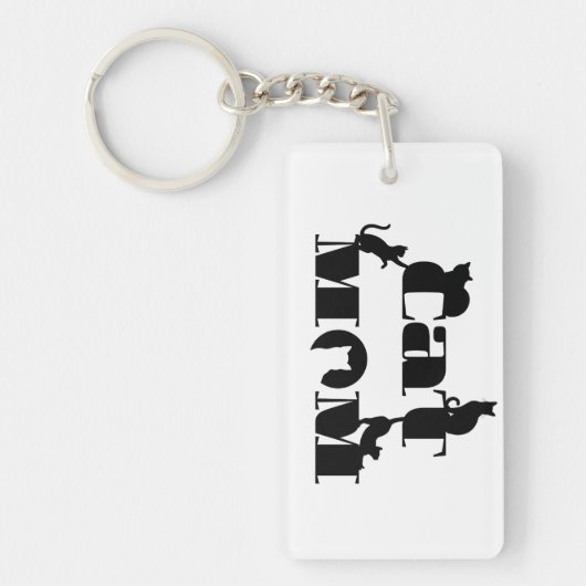 Katzenmutter-Silhouette-Typografie Schlüsselanhänger (Vorderseite)