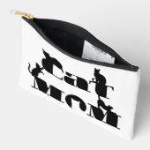 Katzenmutter-Silhouette-Typografie Zubehörtasche (Offen)