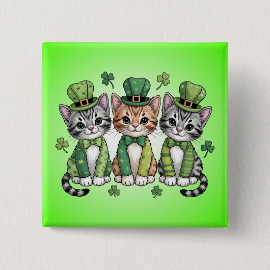 Katzenmutter St. Patricks Day Design-47474 Button (Vorderseite)