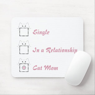 Katzenmutter Süße Katze Weiß & Rosa Mousepad