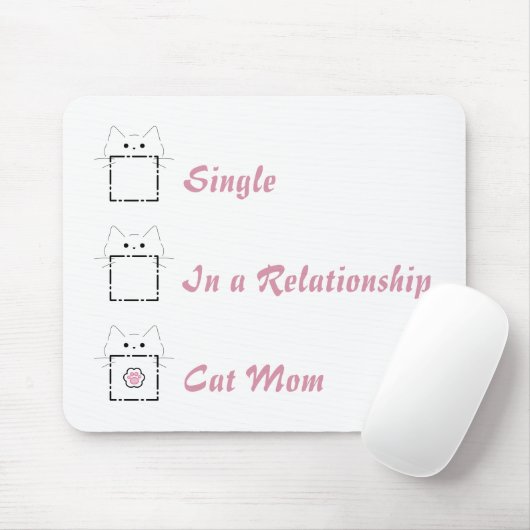 Katzenmutter Süße Katze Weiß & Rosa Mousepad (Mit Mouse)