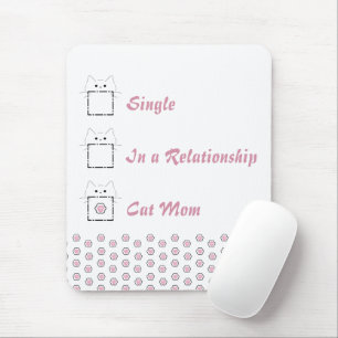 Katzenmutter Süße Katzenpfote Weiß & Rosa Mousepad