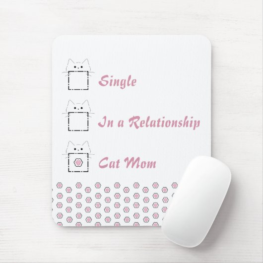 Katzenmutter Süße Katzenpfote Weiß & Rosa Mousepad (Mit Mouse)