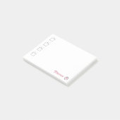 Katzenmutter Süße Katzenpfote Weiß & Rosa Post-it Klebezettel (angewinkelt)