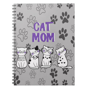Katzenmutter und Pfoten Notizbuch Notizblock