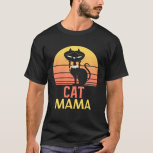 Katzenmutter Vintage 80er Stil Ca Damen Retro Dist T-Shirt