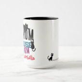 Katzenmutter vs Weinmutter Lustiger Katzenliebhabe Tasse (Zentrum)